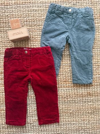 Lot pantalons velours côtelé Vertbaudet 6mois / 68cm