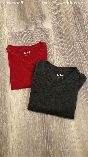 2 maillots de corps manches courtes 3 ans