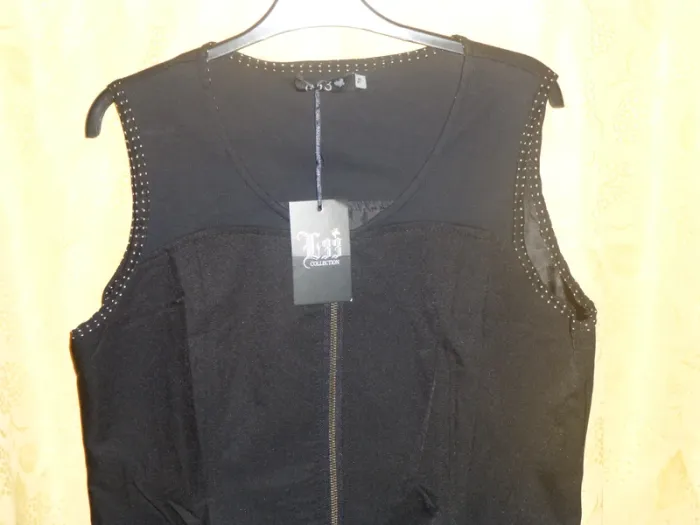 robe tunique noir / rouge fleur L33 taille 42/44 - photo numéro 3