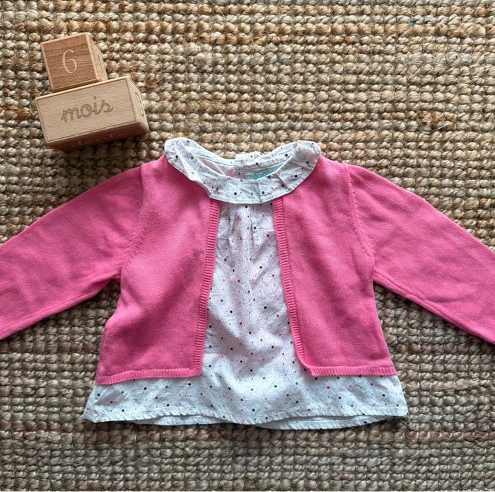 Gilet blouse intégrée Obaibi 6mois / 68cm