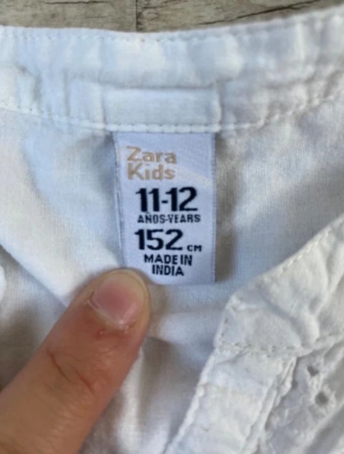 Blouse Zara 11-12ans tbe blanche - photo numéro 3