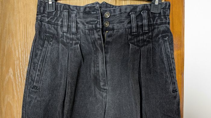 Jean noir, aspect "vieilli" et façon "grand-père", taille 42/44 - photo numéro 3