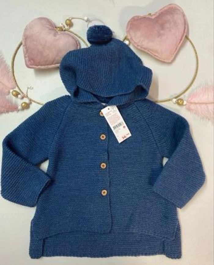 Gillet long en maille bébé fille - neuf - Zippy - Taille 9 mois - photo numéro 5