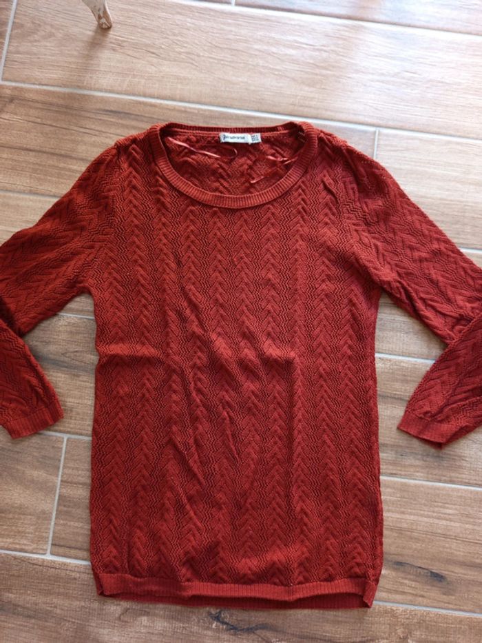 Pull fin ajouré rouille/terracotta Stradivarius - photo numéro 6