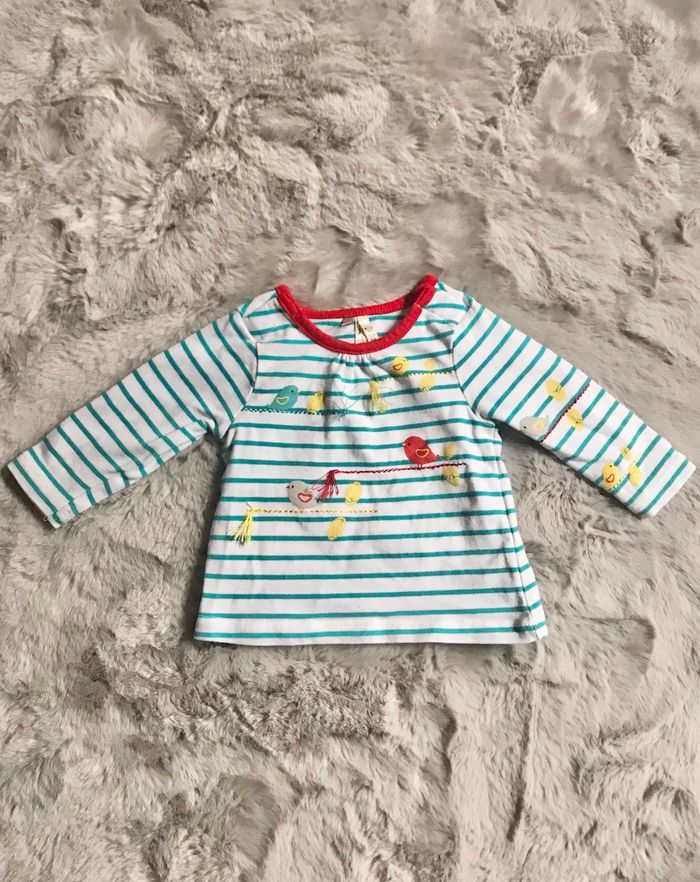 T-shirt à rayures bleues 1mois (orchestra)