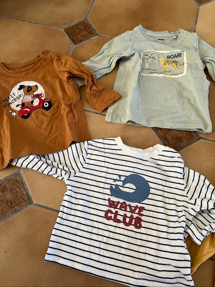 Lot 5 t-shirt bébé 6 mois - photo numéro 3
