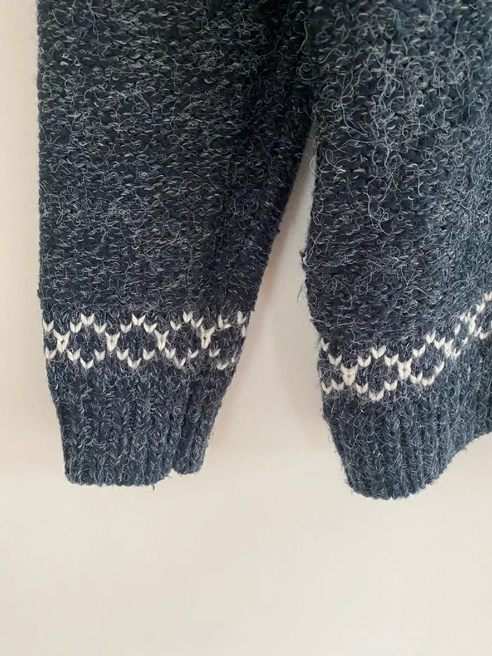 Gilet kiabi bleu gris et blanc - photo numéro 3
