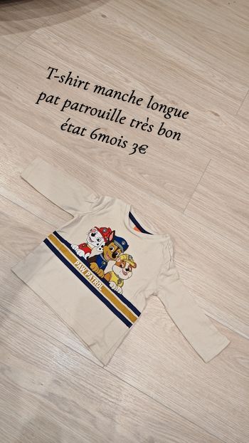 T-shirt manche longue pat'patrouille 6mois