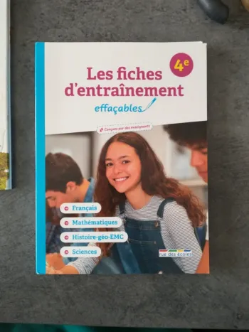 Les fiches d'entraînement effaçables 4eme