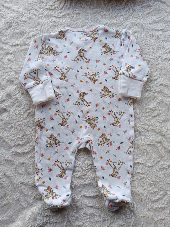 Pyjama grenouillère été léger Fille 0/3 mois Bambi Disney Primark 100% coton - photo numéro 10