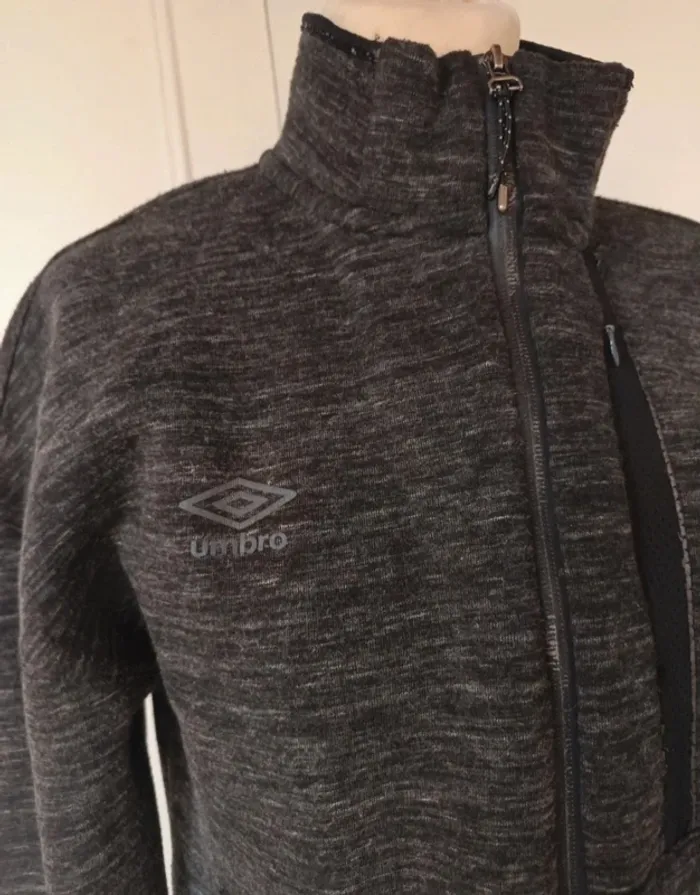 💎veste sport épaisse zippé umbro gris chiné t S homme street Wear tendance manche mitaine - photo numéro 3