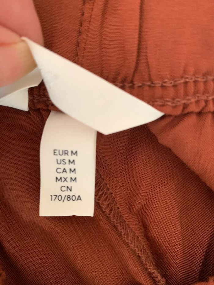 Pantalon H&M fluide jambe larges marron taille 38 - photo numéro 7