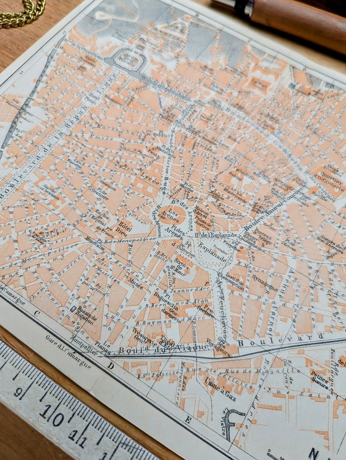 Imprimée en 1906, plan de Nîmes. Original Vintage Authentique. - photo numéro 7