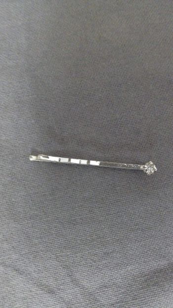 Barrette/épingle à cheveux argenté strass