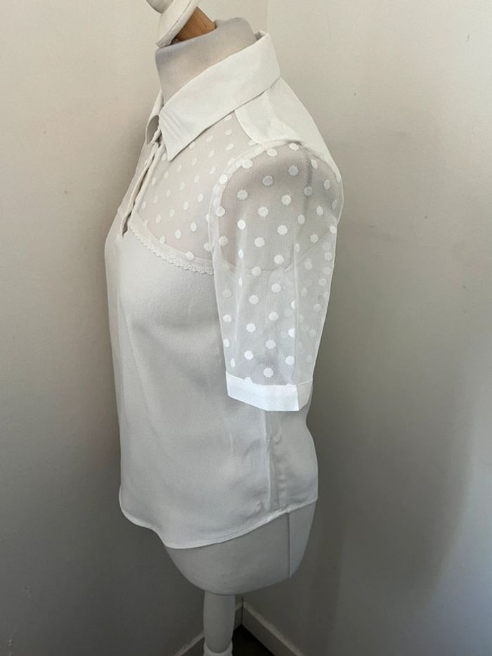 Blouse blanche col Claudine school rag XS - photo numéro 4