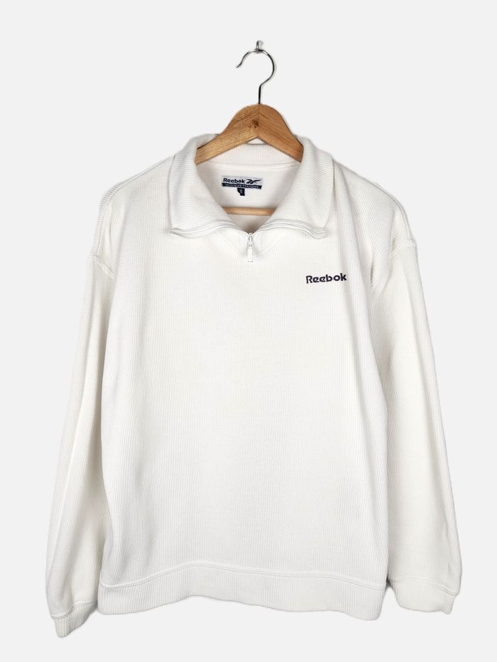 Sweat Quart Zip Reebok Blanc - Taille S Vintage