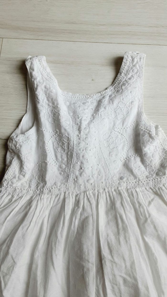 Vêtement fille robe blanche bretelles et perles brodées Du Pareil au même DPAM 5 ans - photo numéro 2