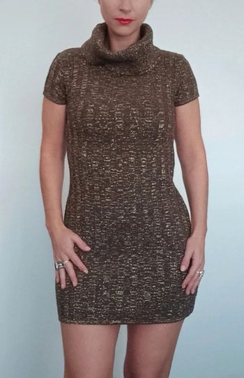 Robe pull col roulé pailletée fêtes TU