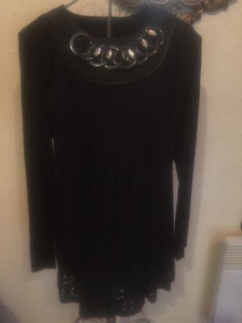 Tunique noir "pomme rouge" taille L