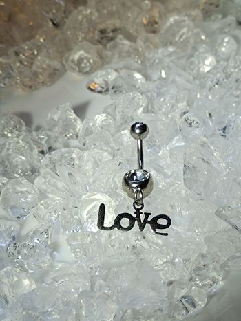  Piercing LOVE nombril strass blanc anneau ventre pendentif bijoux de corps barre tige banane 