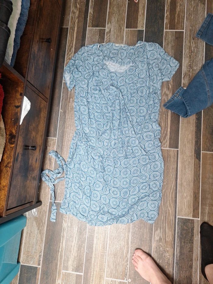 Robe grossesse bleu motif