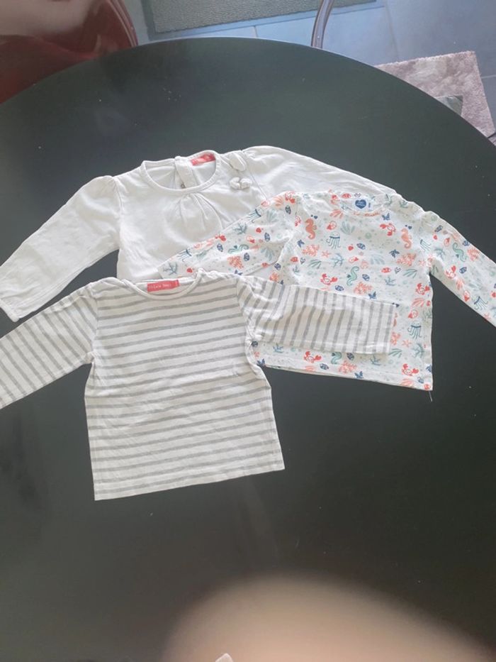 Lot tee shirts manches longues tissaia 18 mois