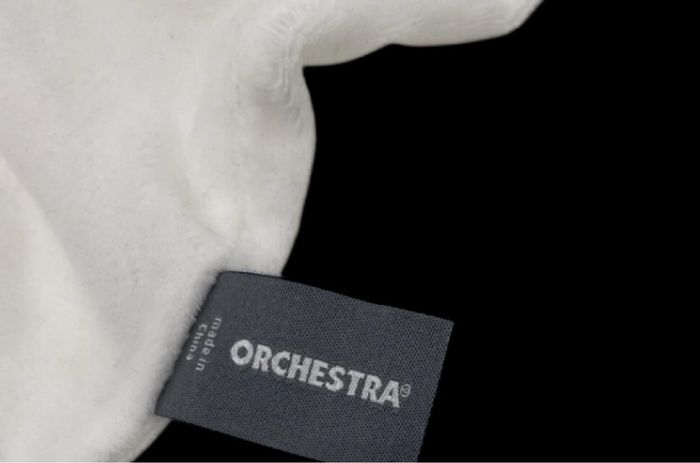 ❤️B3855  Doudou Ours Plat Mouchoir ORCHESTRA Blanc Bonnet Rouge Noël - photo numéro 2
