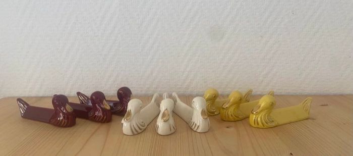 Lot de 9 reposes couteaux canards multicolores Vallauris - photo numéro 2
