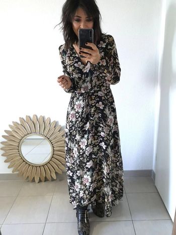 Robe longue porte feuille d'été marjolika t 38 neuve