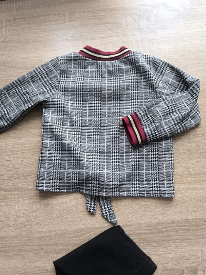 Ensemble tissaia 4 ans haut carreaux et pantalon léger noir - photo numéro 4