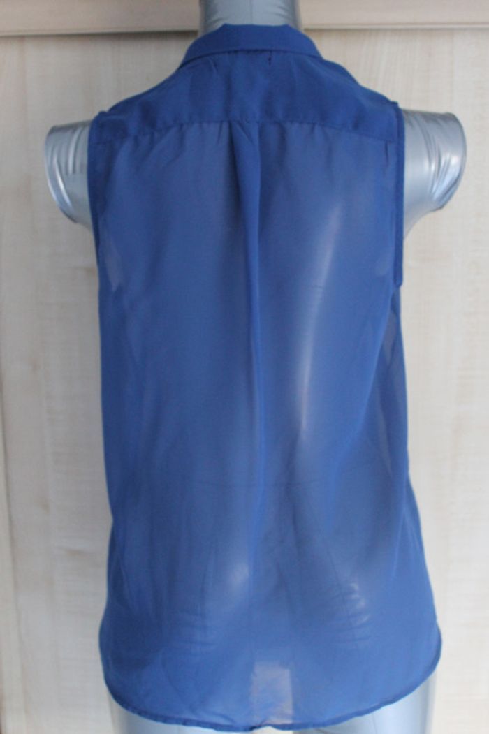 haut bleu transparent jennyfer / blouse manche courte - photo numéro 3