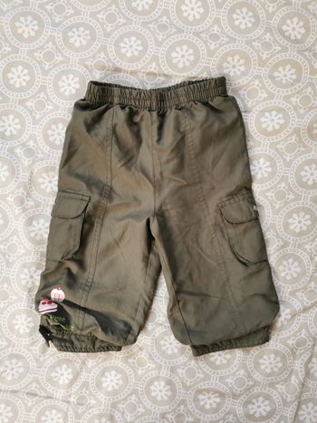 Pantalon toile cargo kaki vintage 18 mois
