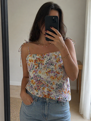 Top H&M fleuri 100% lin