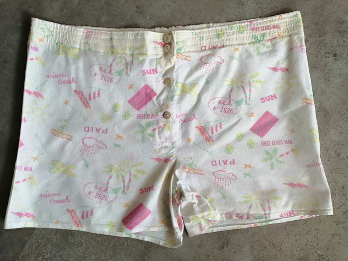 Calecon ou short imprimé fait par une couturière