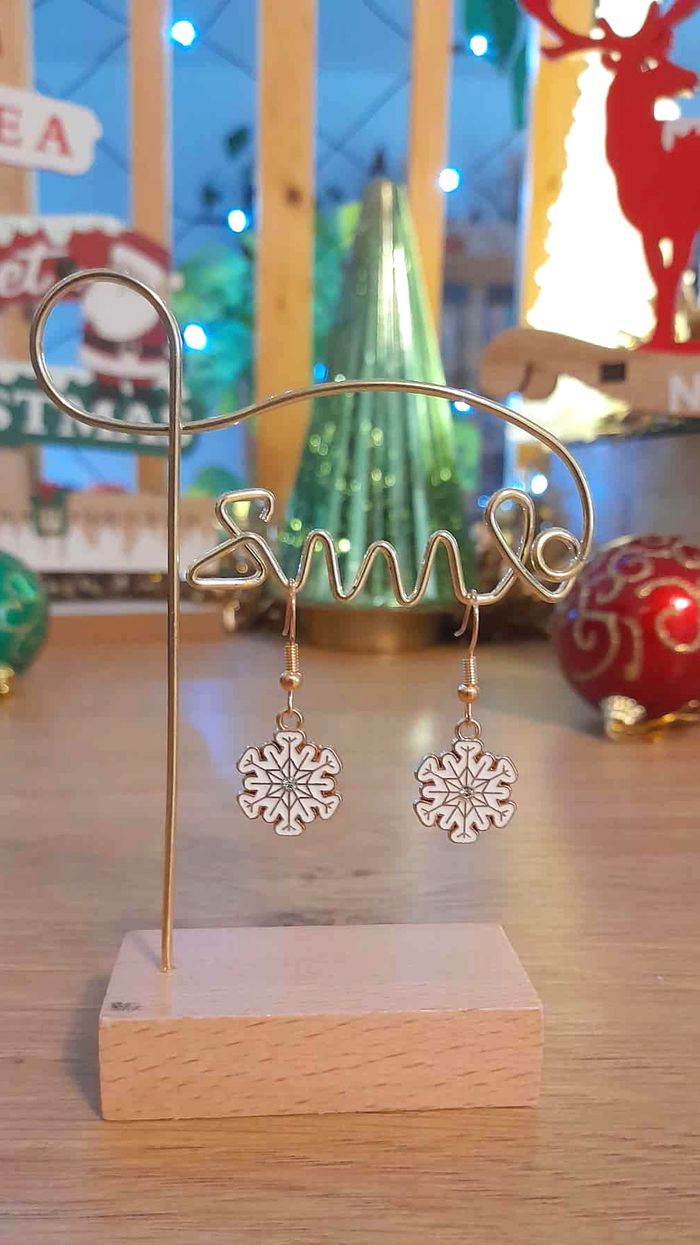 Bijoux Noël | Boucles d’Oreilles neuves Flocon de neige