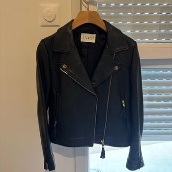 Blouson en cuir noir Claudie Pierlot