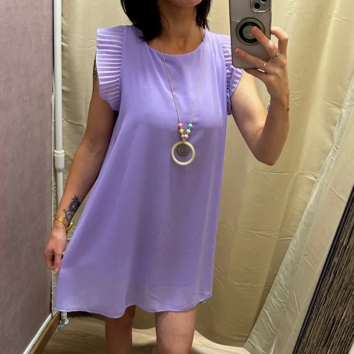 Robe femme violine avec collier robe femme été taille 38 taille 40