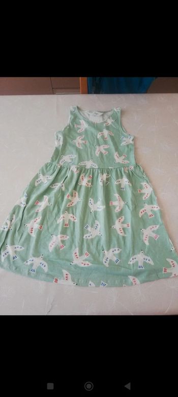 Robe débardeur vert motif colombe H&M 8/10 ans neuve 6€