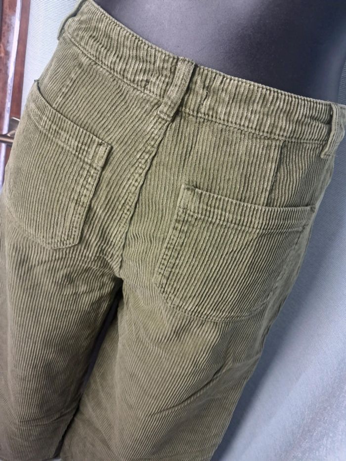 Maison 123 pantalon velour kaki jambes larges T 36 - photo numéro 7