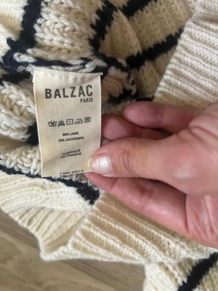 pull Blason marinière Balzac Paris. Taille M. Laine et cachemire - photo numéro 4