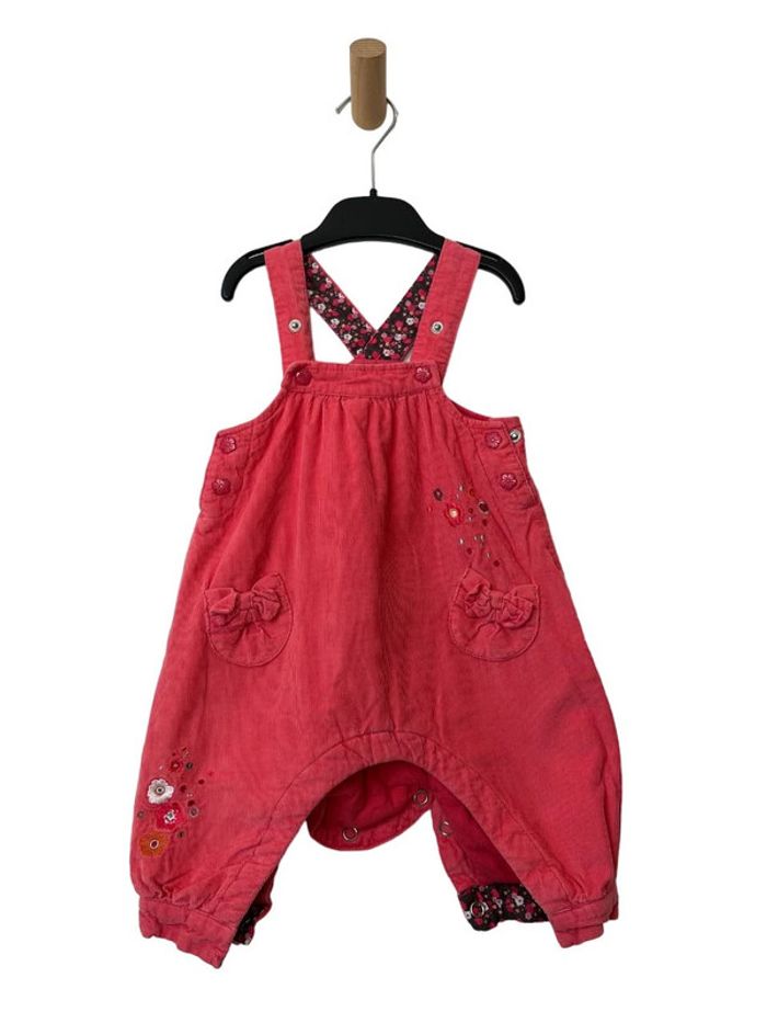 Salopette d’hiver en velours côtelé rose/corail - Orchestra 6 mois (67cm) - photo numéro 2