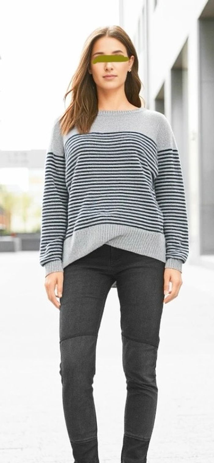 Pull léger gris rayé - Sandro (Taille 1)