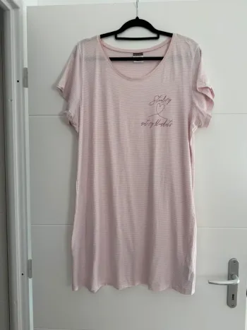 Robe de chambre femme rose rayures 44 50 Bademantel coton Dressing gown bata Vestaglia Kamerjas