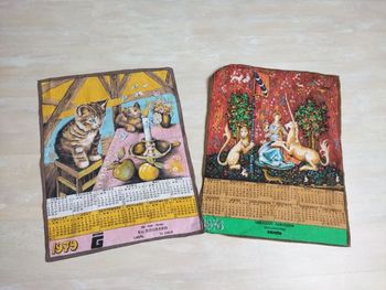 Lot de 2 torchons calendrier vintage