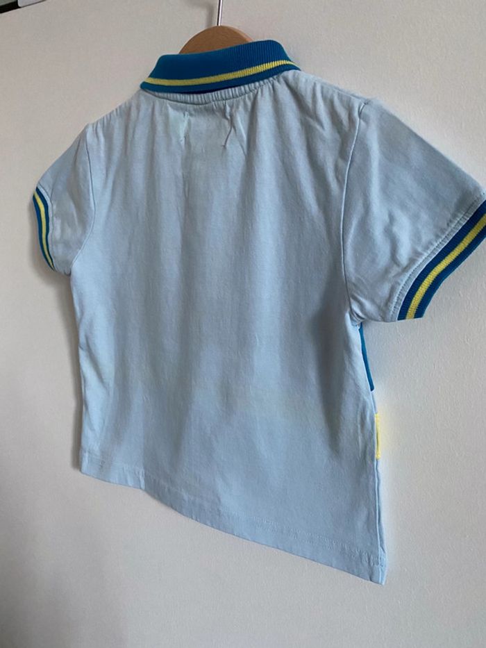 Polo bleu clair avec bandes bleu foncé et jaune - 4 Ans - photo numéro 8