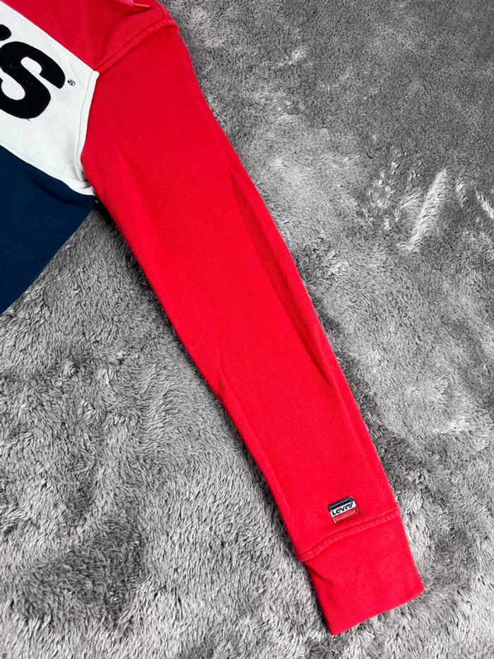 Sweat à Capuche Levi’s 100% coton Rouge, Blanc et Bleu Marine Taille S - photo numéro 10