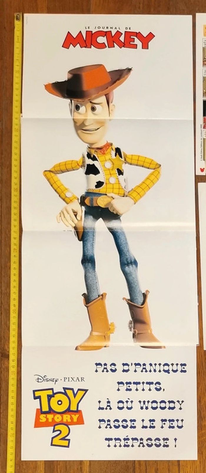 Lot 3 journaux mickey Toy story 2 avec poster 2000 vintage - photo numéro 3