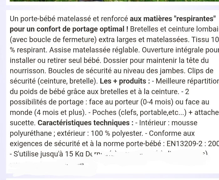 Porte bébé babymoov - photo numéro 8