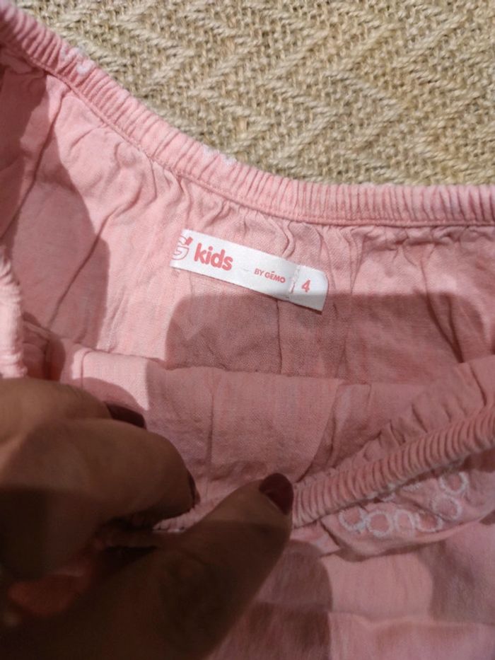 Tee shirt rose clair effet délavé - photo numéro 3