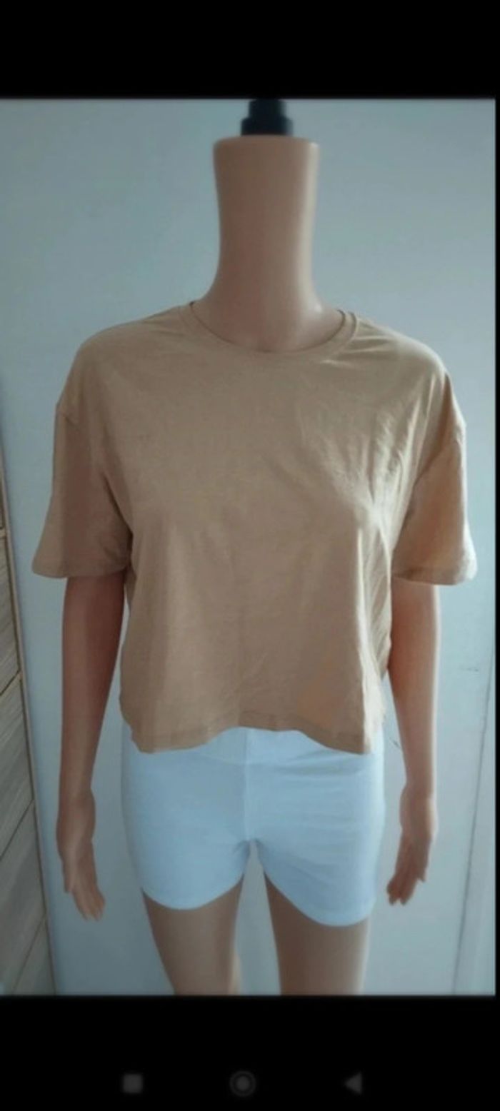 Tee shirt beige court Ardene taille xl femme
